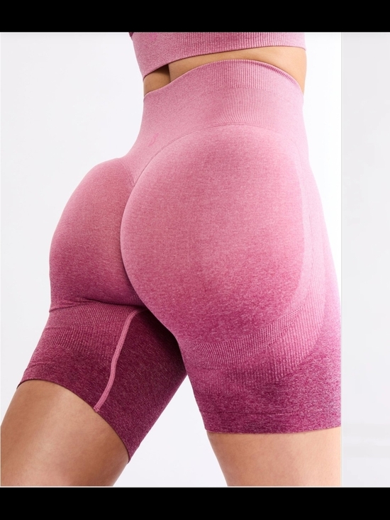 Buffbunny Collection Pants - BuffBunny Miracle Seamless Ombre Pink High-Waist Bike Shorts